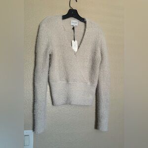 NWT PINK ROSE FUZZY SWEATER